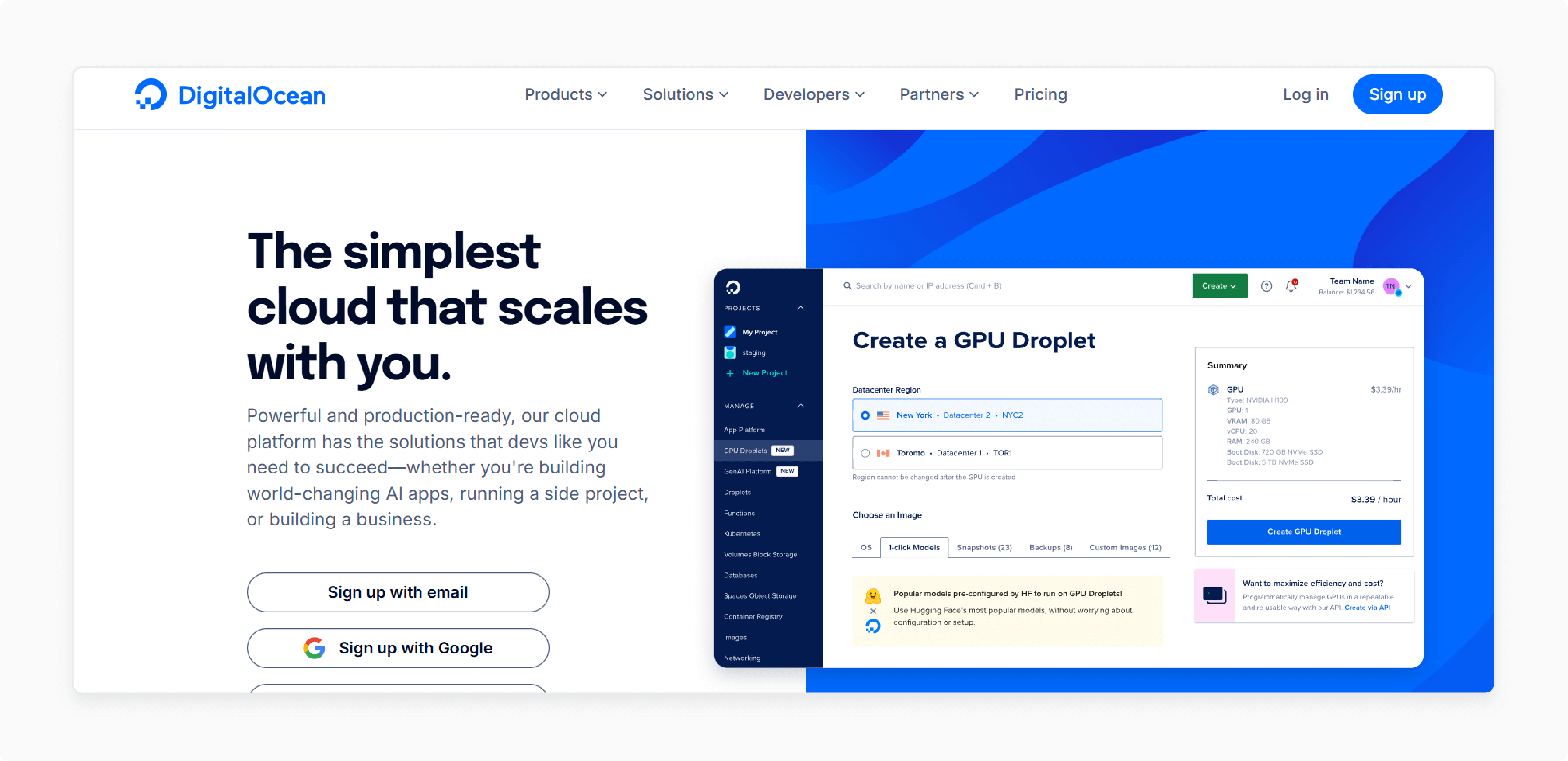 DigitalOcean hosting for startups and small businesses