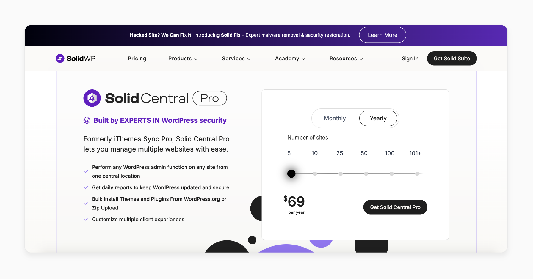 Solid Central for centralized site control