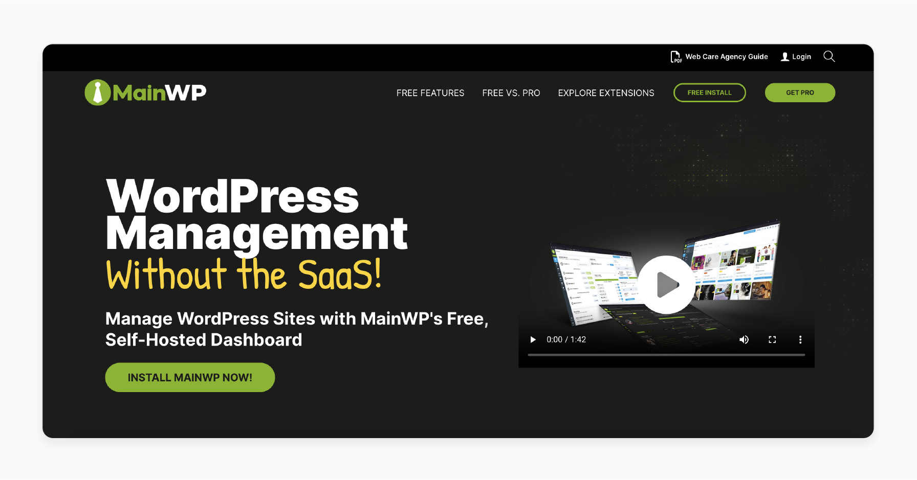 MainWP self-hosted WordPress management solution