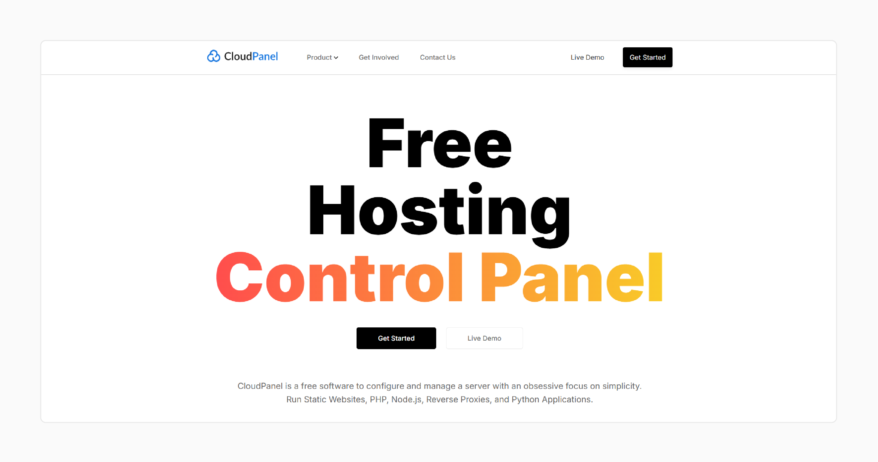 CloudPanel’s user-friendly interface for efficient management