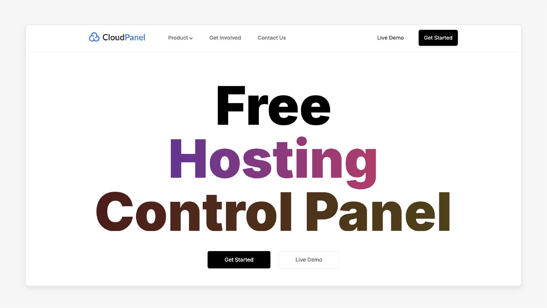 CloudPanel control panel for managing cloud servers