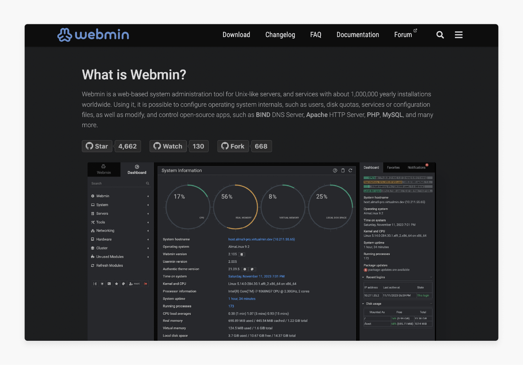 Webmin is an open-source VPS panel with customization options