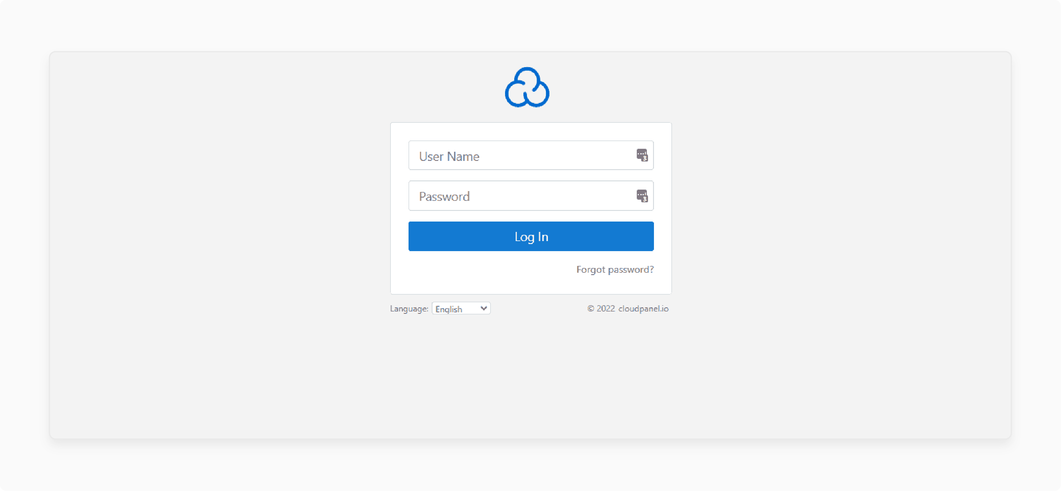 CloudPanel dashboard after setting up an admin user