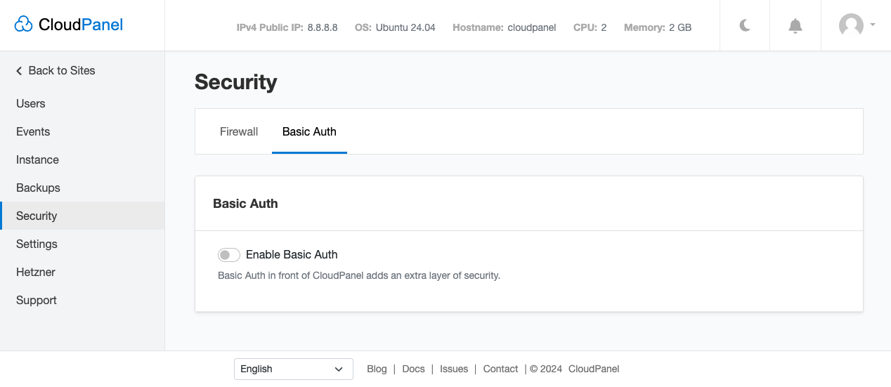 Disable Basic Auth