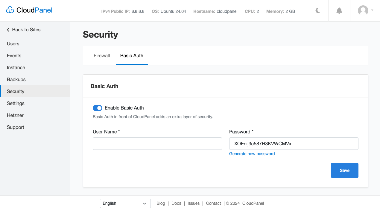 Enable Basic Auth