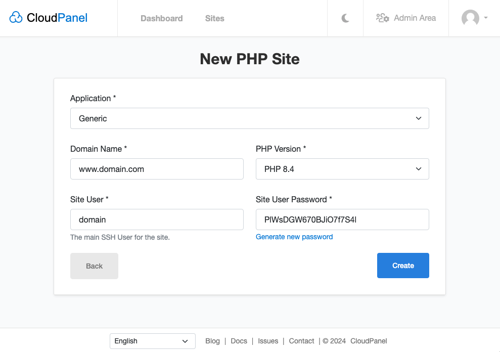 New PHP Site
