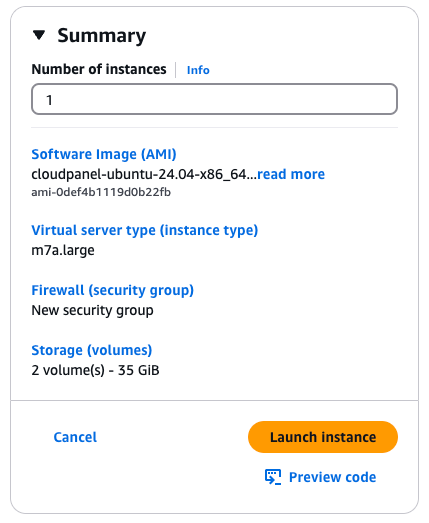 Launch Instance