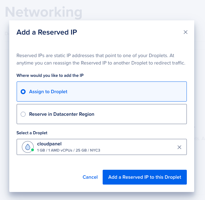 Assigning a Reserved IP