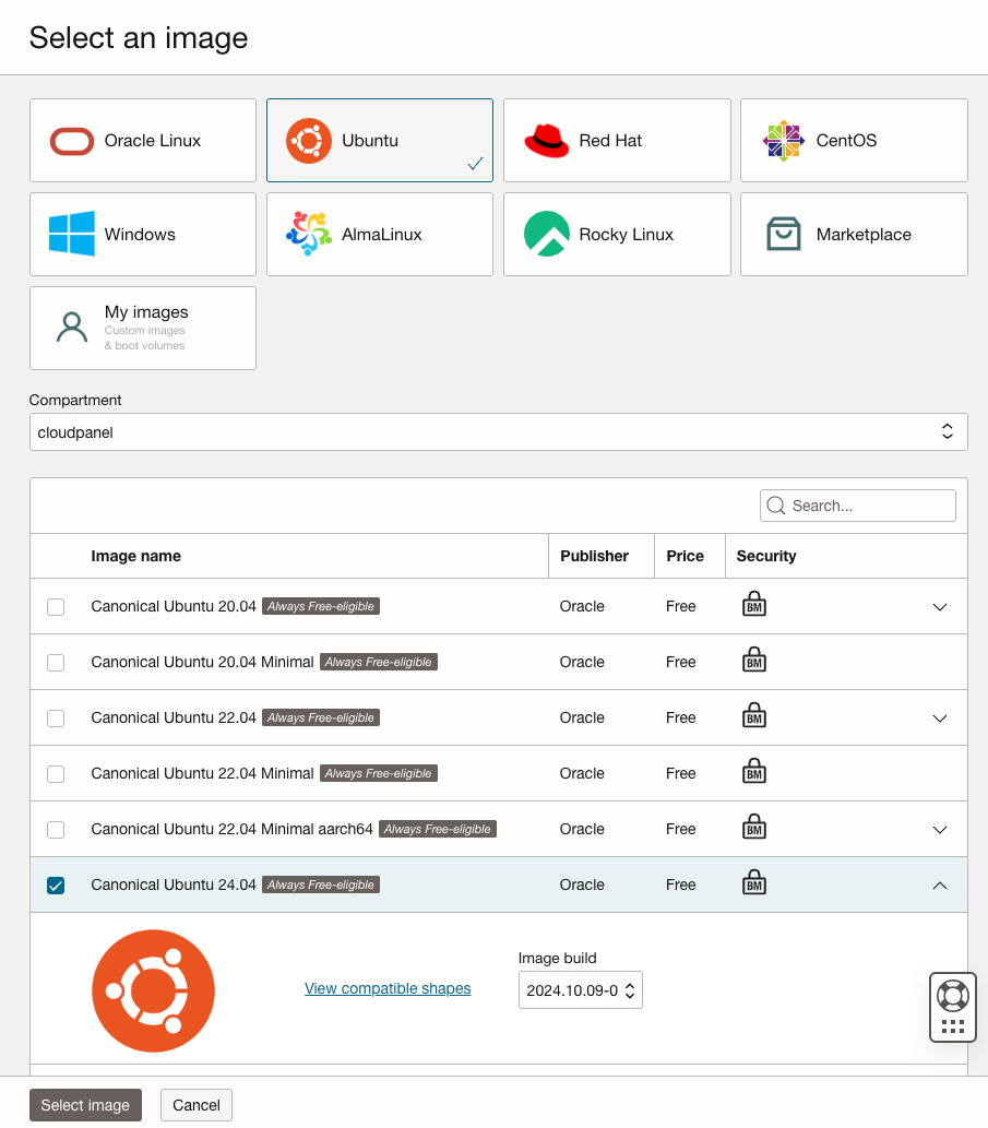 Change shape to Ubuntu 24.04 or Debian 12