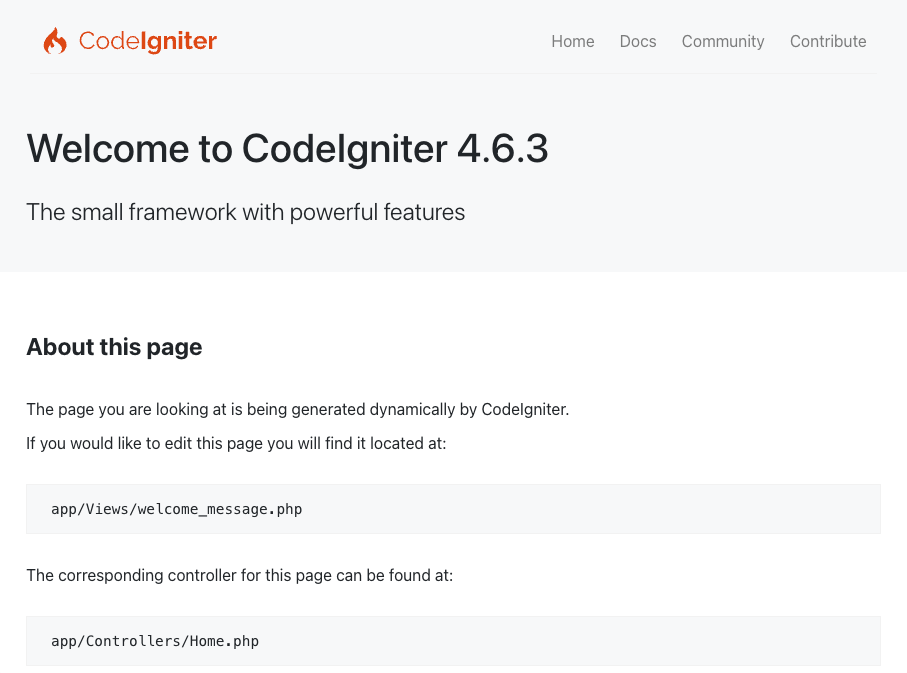 Welcome to CodeIgniter